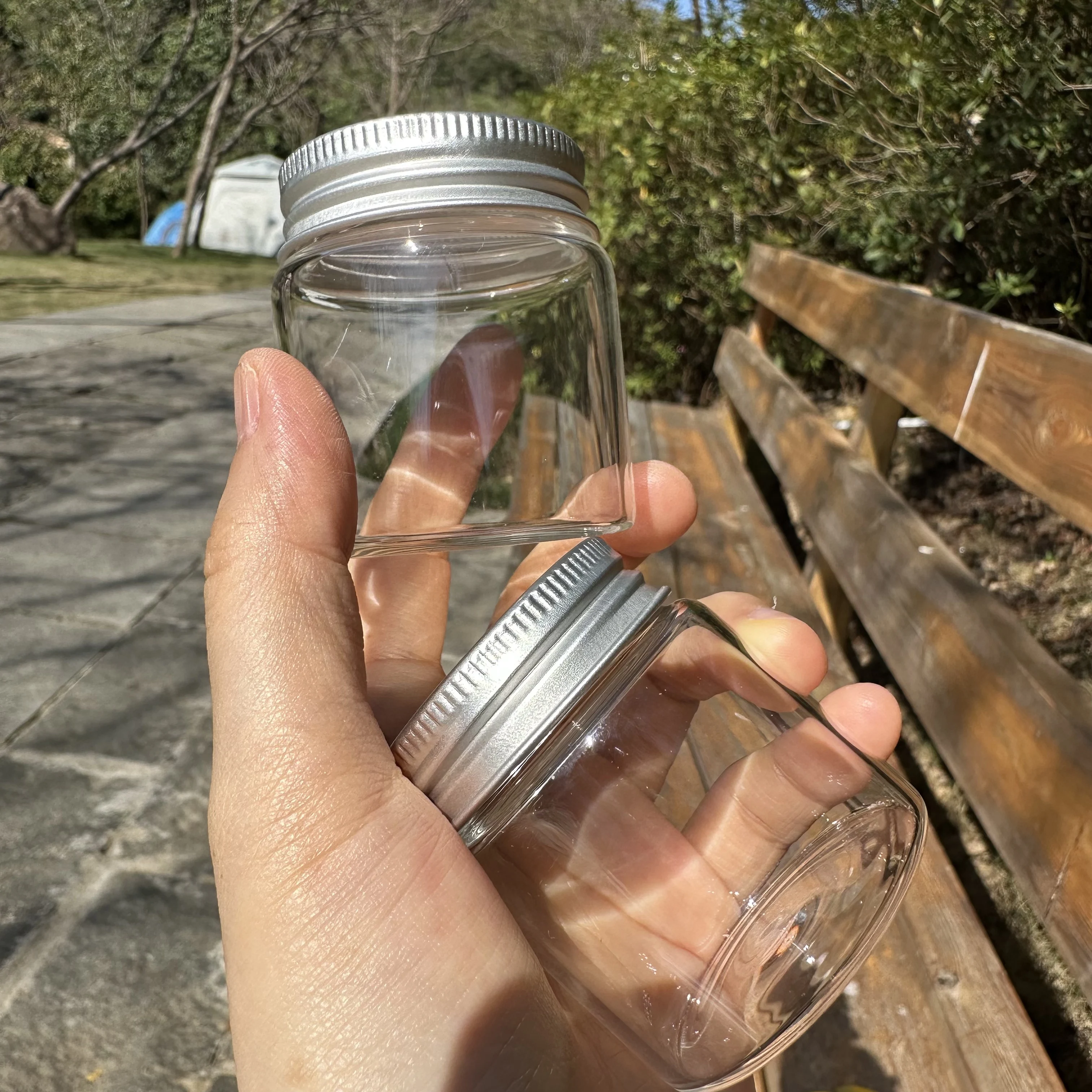 6/12/24 Pcs 50ml Glass Jars with Silver Screw Caps Mini Glass bottles Spice & Seed Storage Containers Small Vials for DIY Crafts