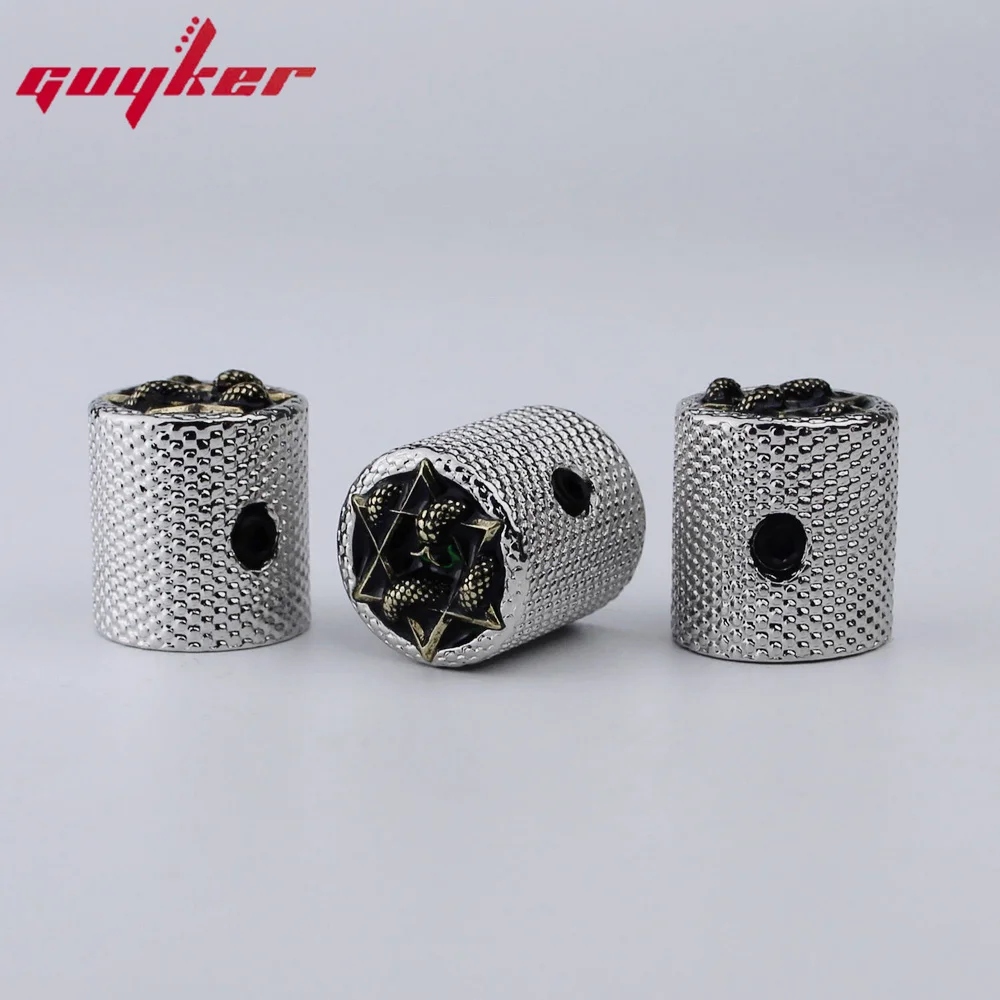 1 PCS Potentiometer Control Knobs Electric Guitar Bass Knobs Brass Serpentine Style