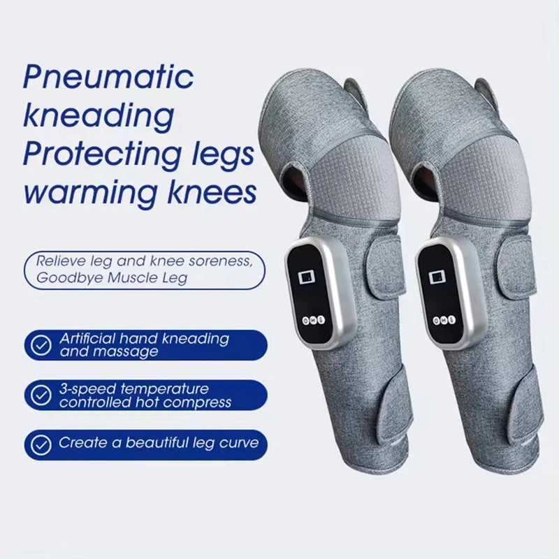 Air Pressure Leg Massager Blood Circulation Lymphatic Drainage Calf Knee Massage 360° Full Wrap Airbag Warm Compress