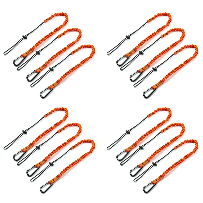 

Tool Lanyard,12 Pcs Safety Lanyard With Carabiner,Shock Absorbing Safety Lanyard Adjustable Safety Lanyard