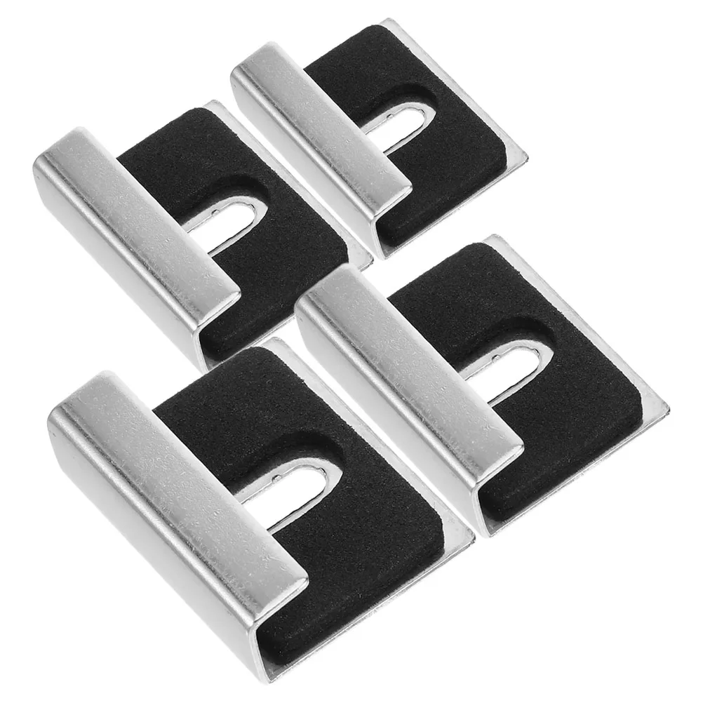 Staffe per supporto per specchio da 4 pezzi Argento Acciaio inossidabile 304 Hardware senza telaio resistente Montaggio a parete Ganci per piastrelle Bagno Soggiorno