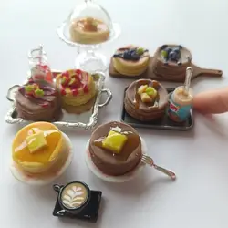 Casa de muñecas en miniatura, deliciosas panqueques con sabores de arándanos, mango, queso, fresa para Blyth Barbies ob11, regalo de cumpleaños