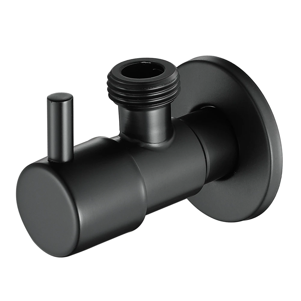 

Black Angle Valve 304 Stainless Steel Water Stop Valve Leak-Proof Water Cold and Hot General Bathroom Accessories