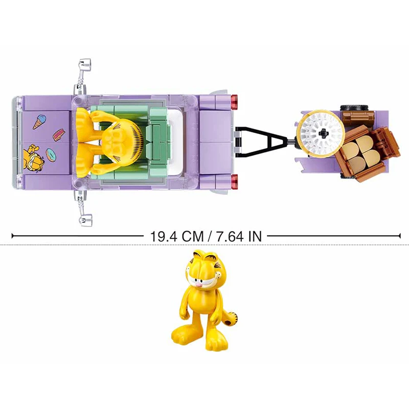 2024 sluban The Garfield Show บล็อกตัวต่อโมเดลการ์ตูนอนิเมะภาพยนตร์การ์ตูนชุดตุ๊กตาแมวตัวต่อของเล่นสำหรับเด็กของขวัญ