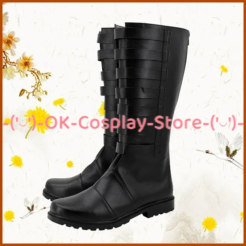 Scarpe Cosplay Moff decoder scarpe in pelle PU nera stivali di carnevale di Halloween Cosplay Prop Custom Made