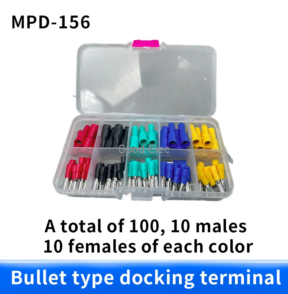 50pcs(25Sets) FRD MPD 5Colors Male Female Bullet Connector Insulating Joint Crimp Terminals Wiring Cable Eletric Plug Adapter