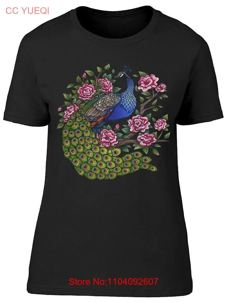 Smartprints Womens Graphic Tee - Vintage Peacock Roses - Regular Fit