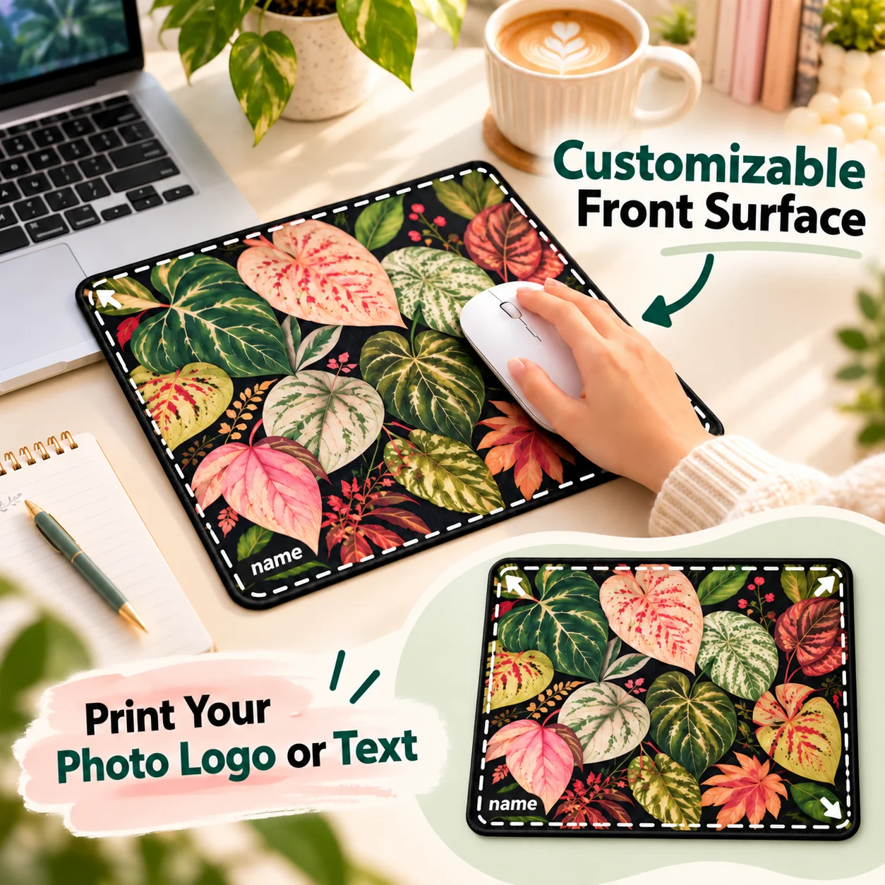 Custom Mouse Pad Personalized Photo Logo Print Gaming Desk Mat Rubber Non Slip Mouse Mat for Office Home Work Computer Laptop