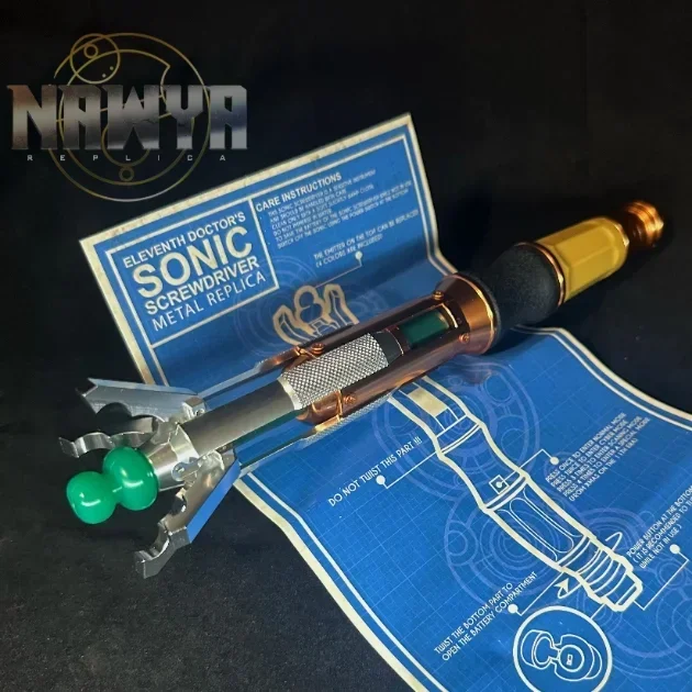 New Doctor Who 11th Props Metal Sonic Screwdriver Led Torch 12th 13th Doctor 14th Sonic Light Sounds Model Cosplay Toys Figure