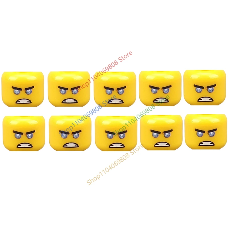 MOC Kopfzubehör Bausteine Figurenteile Kreative Gesichtsausdrücke Lachen Zornig Bart Junge Mädchen Frisuren Mini-Bausteine N27