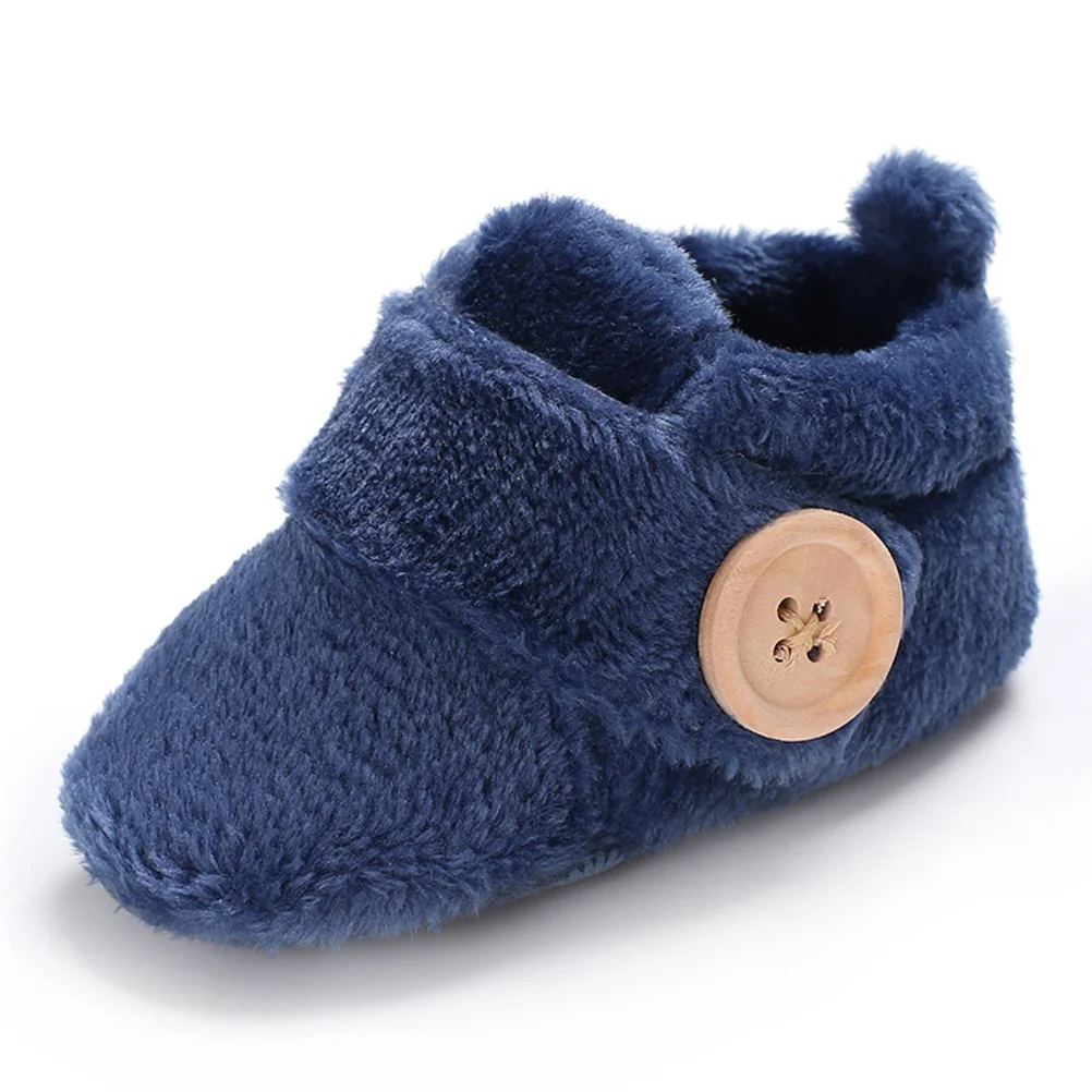 أحذية Prewalker Baby الشتوية باللون الأزرق الداكن مقاس 11 سم نعل ناعم أحذية أطفال دافئة للأولاد والبنات أحذية Prewalker للأطفال الصغار #3