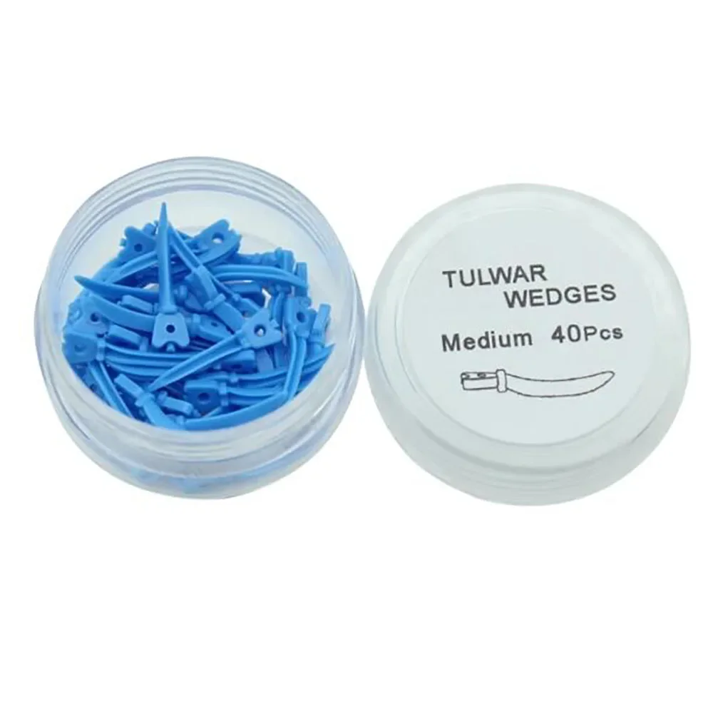 Dental Sectional Matrix Wedges Refill Disposable Plastic Tulwar Wedges with Hole for Restorative Dentistry