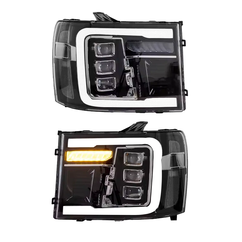YU GUANG For GMC Sierra 1500 2007 2013 Auto Part Headlight Front Light LED 3 Lens Headlights Upgrade Durable New DRL Head Lamp