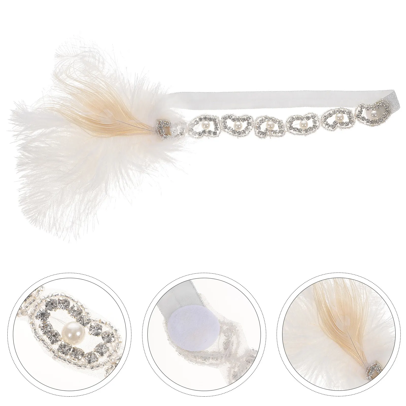 

Эластичная белая повязка на голову ручной работы со стразами, идеальное украшение для волос на свадьбу, выпускной, день рождения и другие праздники