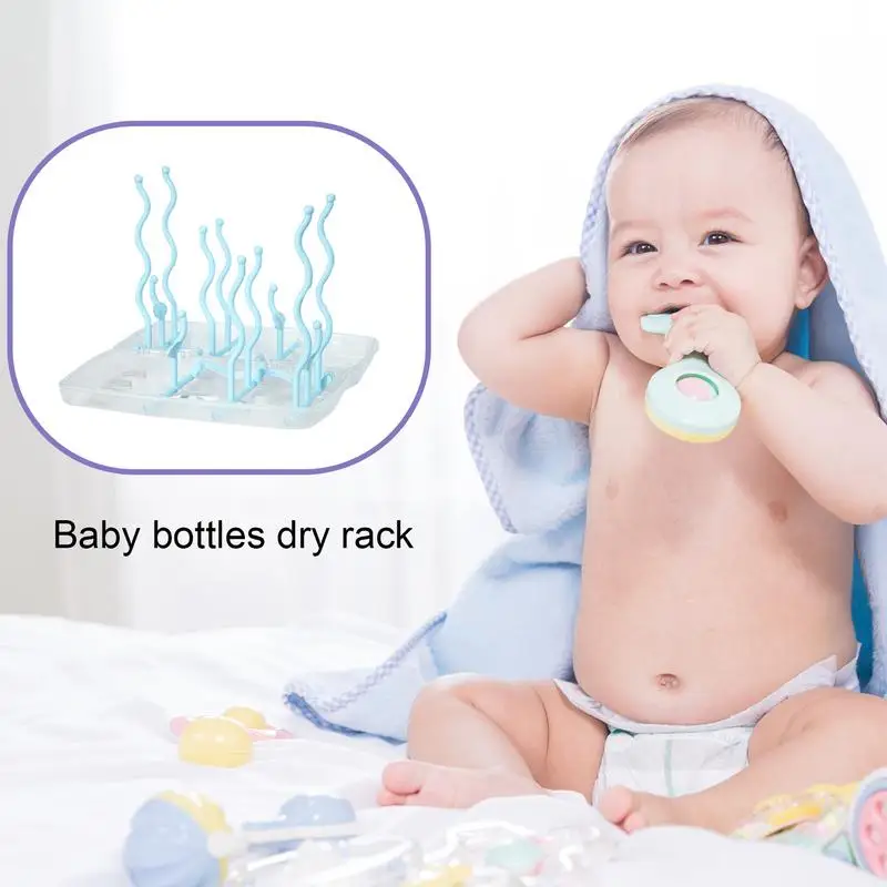 Foldable Baby Bottle Drying Rack Space Saving Baby Bottle Folding Drying Rack Portable Bottle Dryer Baby Bottle Rack For Travel