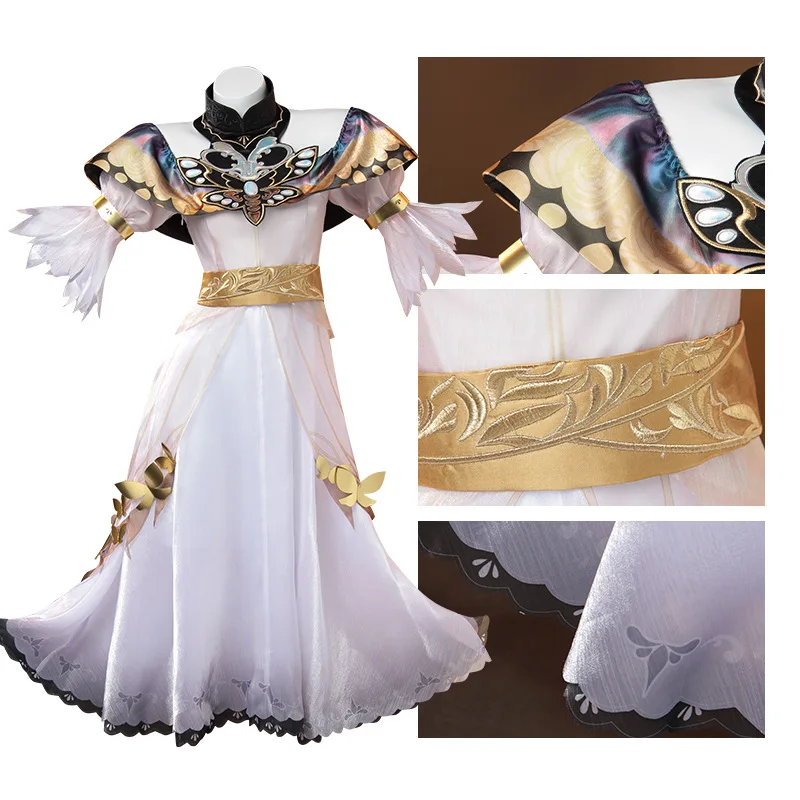 Naiad Grace Anime Skin Cosplay Game Costume White Dress Facial Accessories Woman Halloween Carnival Suit