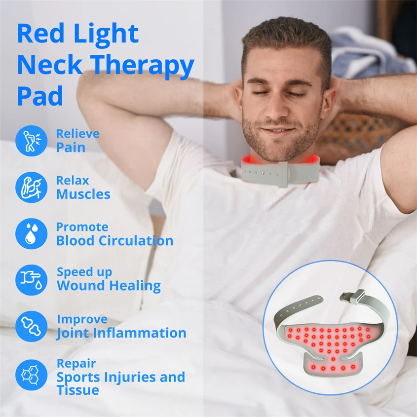 Silicone Red Light Wrap 660nm 850nm Red Light Therapy Neck Wrap 126 pcs Red Light Therapy Belt Anti Inflammation Tissue Repair