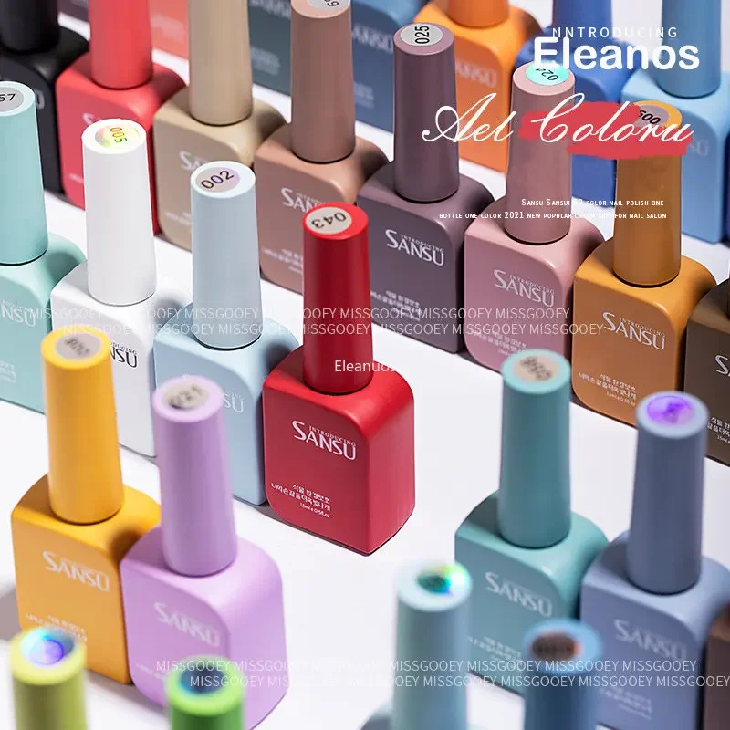 Eleanuos-juego completo de esmaltes en Gel para uñas, Set de esmaltes en Gel de estilo coreano, con diferentes botellas, UV, LED, 60 colores