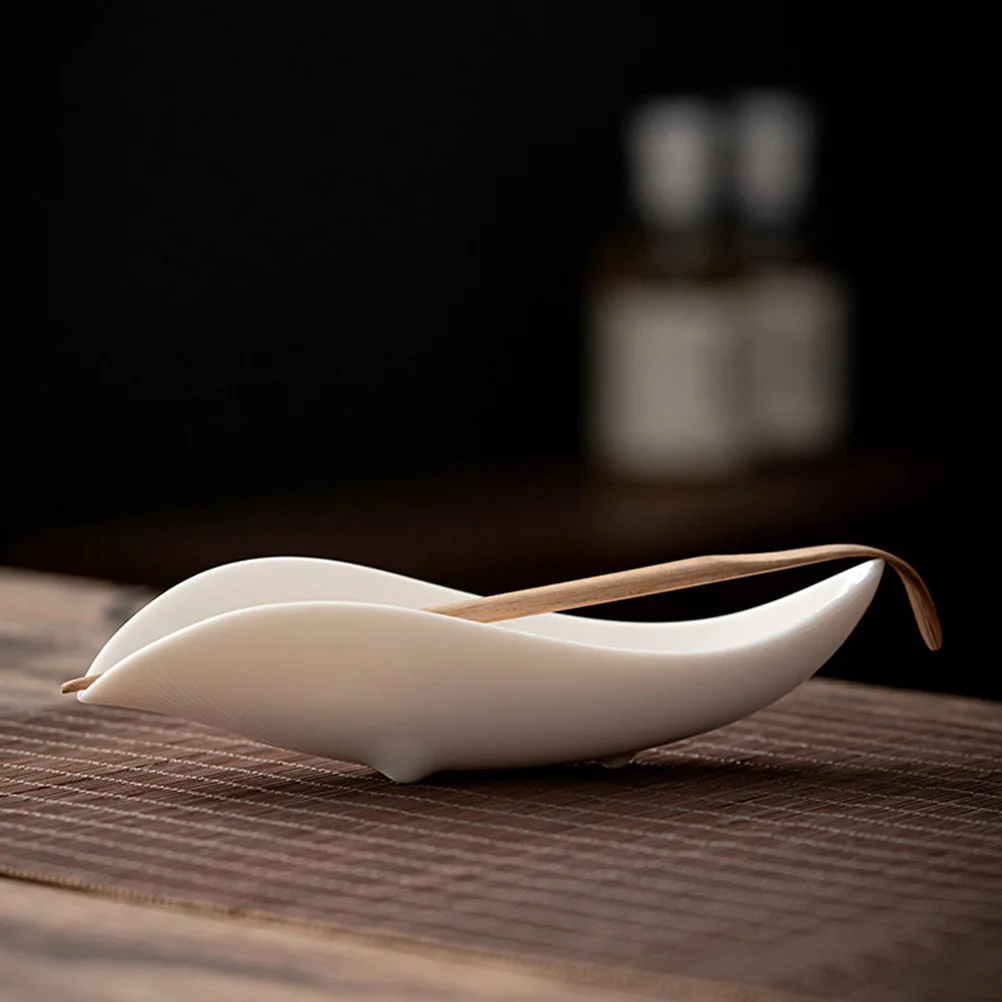 

2Pcs Ceramic Tea Scoop and Needle Set Exquisite Teaware Accessories for Home Office Tea House Ceremony Ceramic Scoop