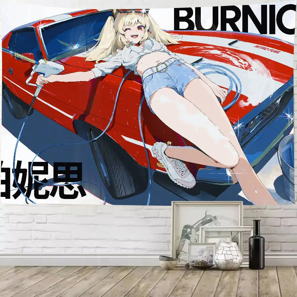 حار فتاة بورنيس الأبيض Zenless منطقة صفر لعبة نسيج شعبية غرفة الديكور قماش مزخرف جداري غرفة الفن ديكور المنزل جدار ديكور فني