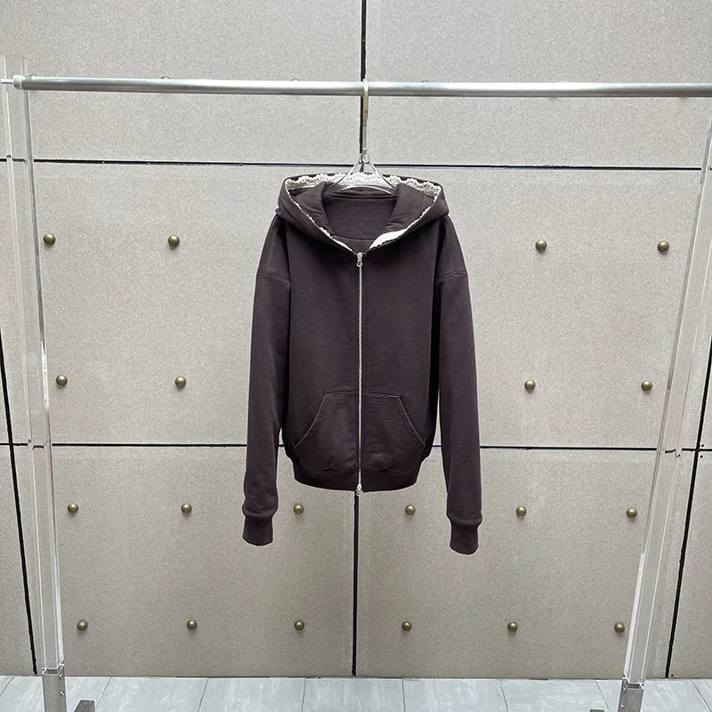 Damska bluza z kapturem, zapinana na podwójny zamek, patchworkowa, stylowa, ciepła, casualowa kurtka pikowana, bluza z kapturem, jesień, nowość, 2025, kurtka, y2k