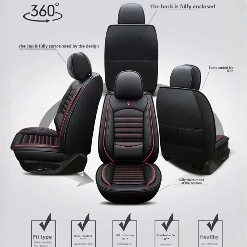 لأودي Q3 A5 A6 A7Car غطاء مقعد مقاوم للماء بولي leather الجلود مقاومة للاهتراء لينة ومريحة كامل التفاف حول غطاء مقعد الخصر