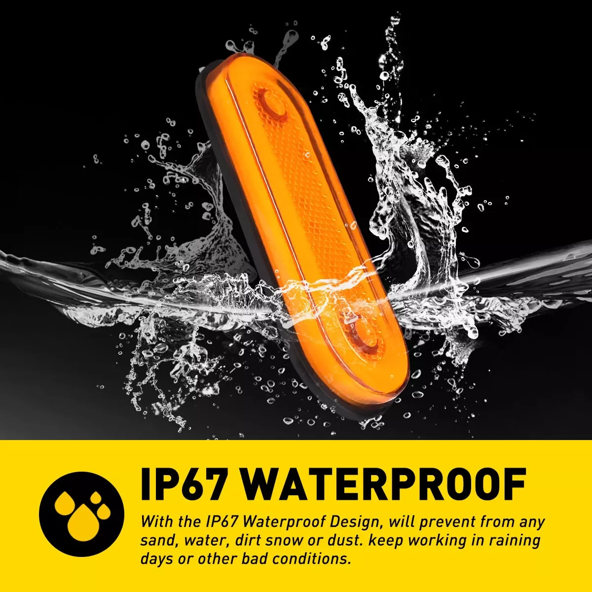 6 قطعة أضواء Led الجانب ماركر البرتقالي 12/24 فولت سيارة إشارة إكسسوارات مضيئة لقافلة تخييم العنبر مقطورة شاحنة شاحنة الانتعاش