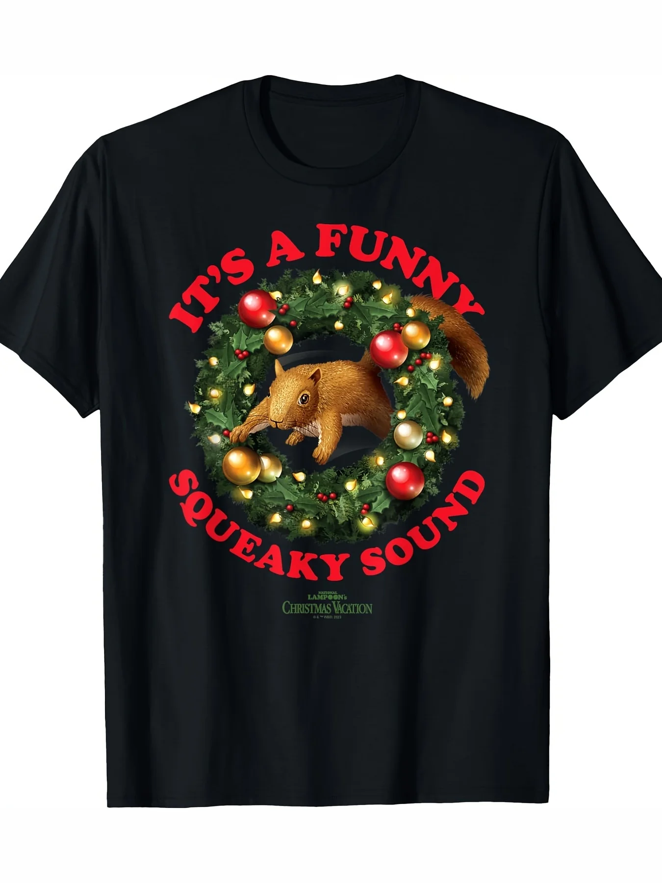 

National Lampoon's Christmas Vacation Funny Tee, 100% Cotton Crew Neck SS, Festive Design, Men's All-Season Wear