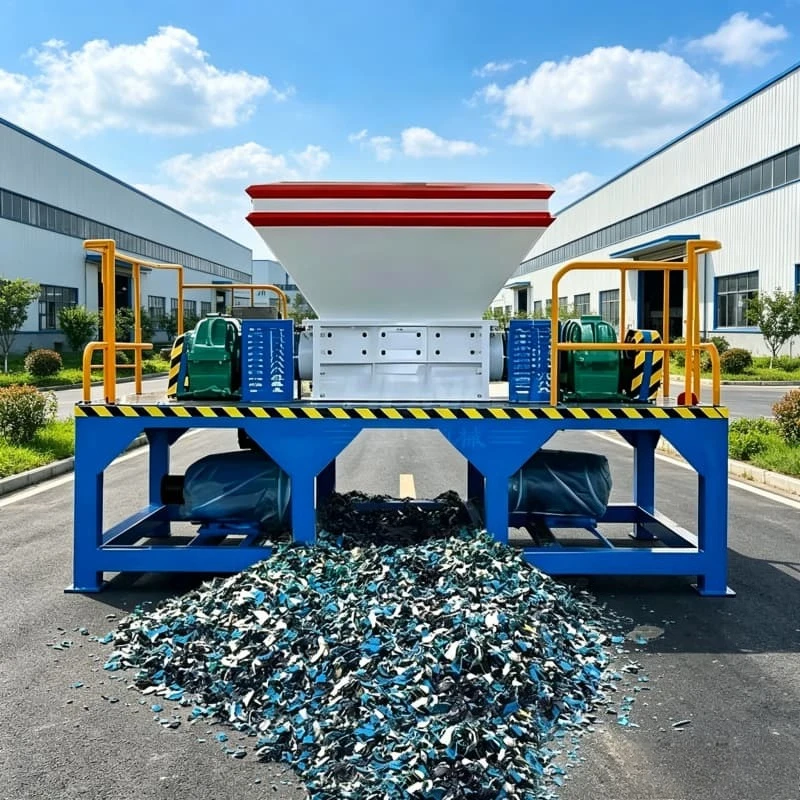 Double Shaft Shredder Tire Plastic Metal Crushing Machine Industrial Waste Recycling Equipment Customized Application