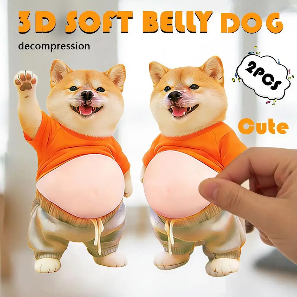 Multi-functional Anti-Collision Sticker Big Belly Little Dog Car Door Decal Soft Bumper Protector Household Anti-Collision Pad