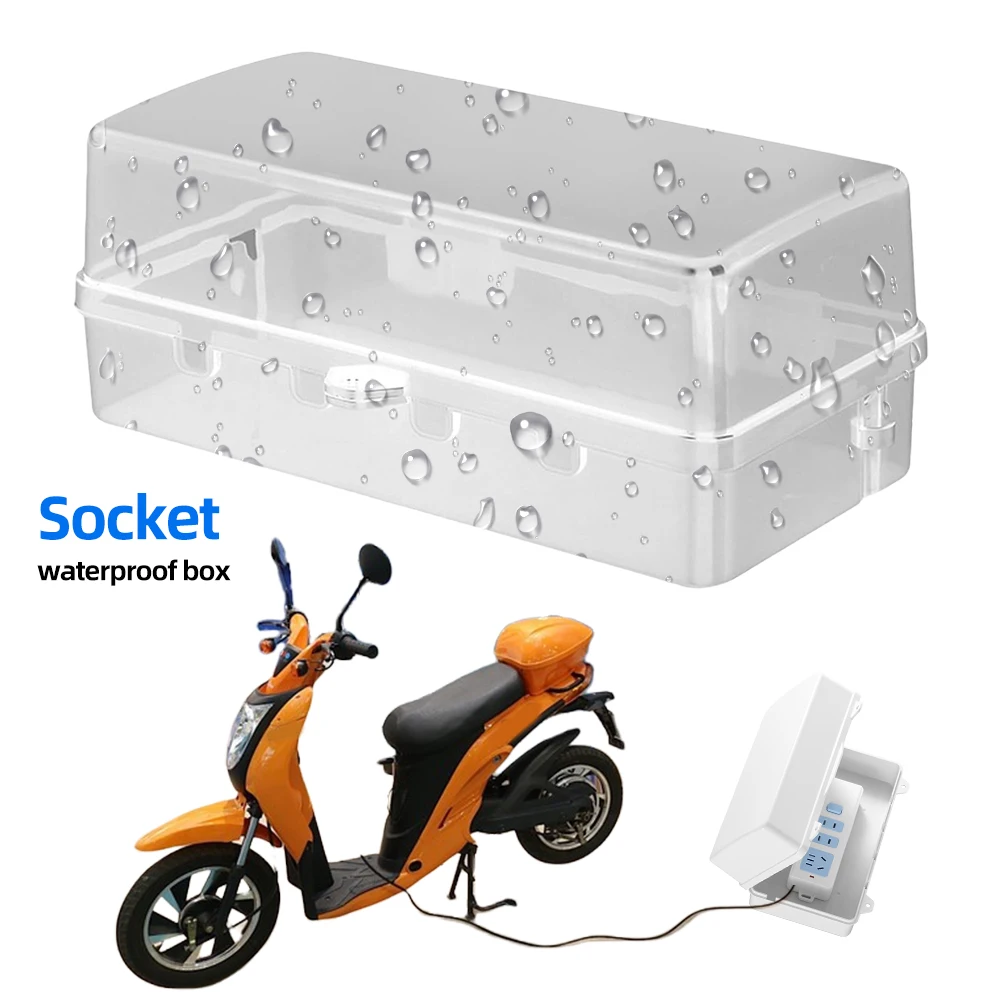 Waterproof Electrical Connection Box Lockable Weatherproof Electrical Power Cord Enclosure Plug Cover Protect Outlet Plug Socket