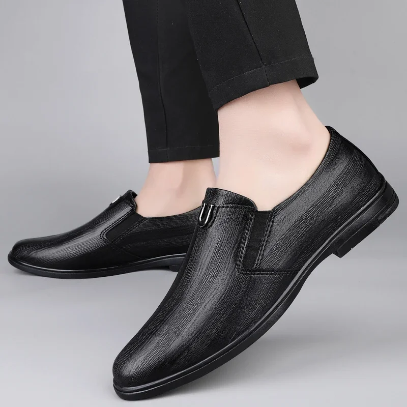 

Minimalist Designer Style Metal Buckle Men's Elegant Formal Loafers Handmade Male Footwear Leisure Walk Leather Large Size Shoes