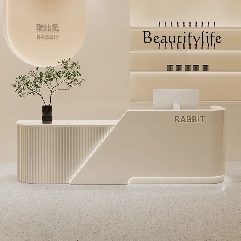 

Decor Front Desk Reception Counter Modern Design Beauty Salon Reception Desks Clinic Luxury Mostrador De Tienda Furniture