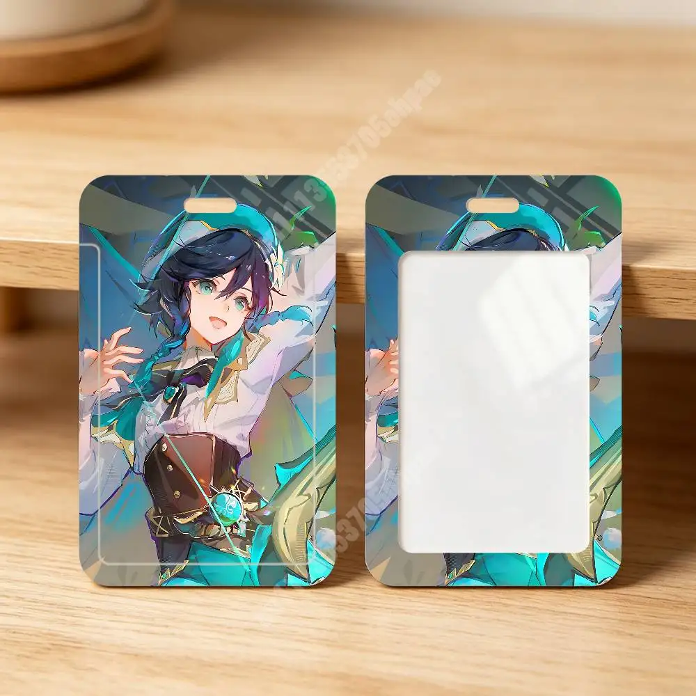 Genshin Impact Venti Windborne Bard Plastic Card Holder Worker ID Card Clear Transparent Employee