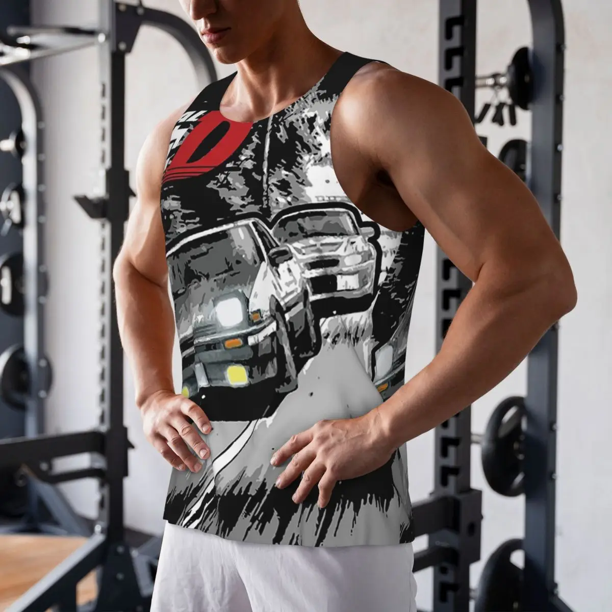 

Quick Dry Initial D - Mountain Drift Racing AE86 Gym Tank Muscle Sleeveless Shirt Bodybuilding Breathable Vest