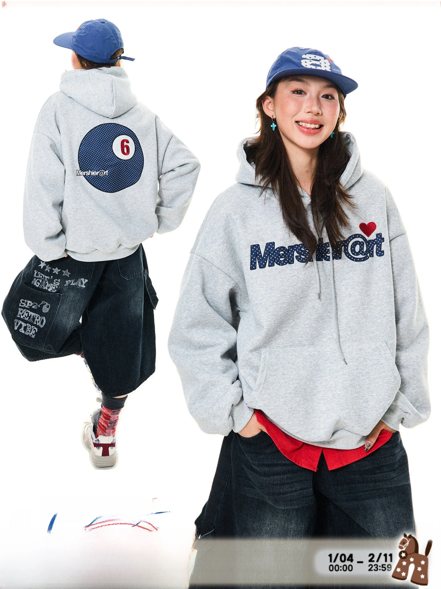 

Ретро-худи в американском стиле с принтом в горошек, женская свободная толстовка на весну, универсальная, с капюшоном, длинными рукавами, из хлопка и полиэстера, повседневная