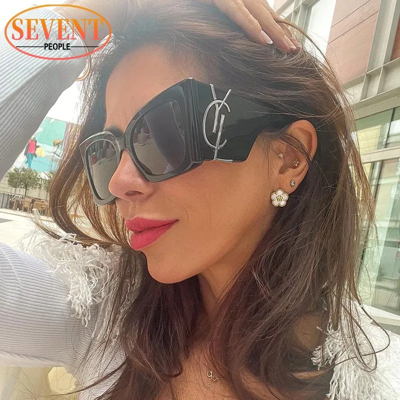 Oversized Cat Eye Sunglasses Women 2023 Luxury Brand Designer Fashion Square Sun Glasses For Female New Trend Big Frame Sunglass