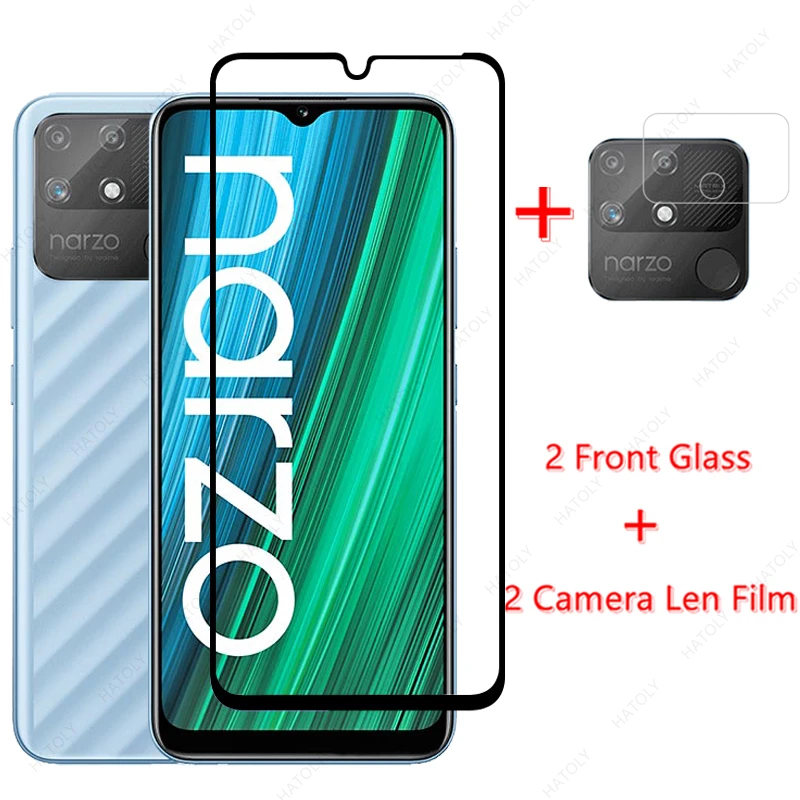 

Glass on Realme Narzo 50A Tempered Glass for Realme Narzo 50A 50i 30 5G 30A GT 7i 7 8 Pro C25s Screen Protector Camera Len Film