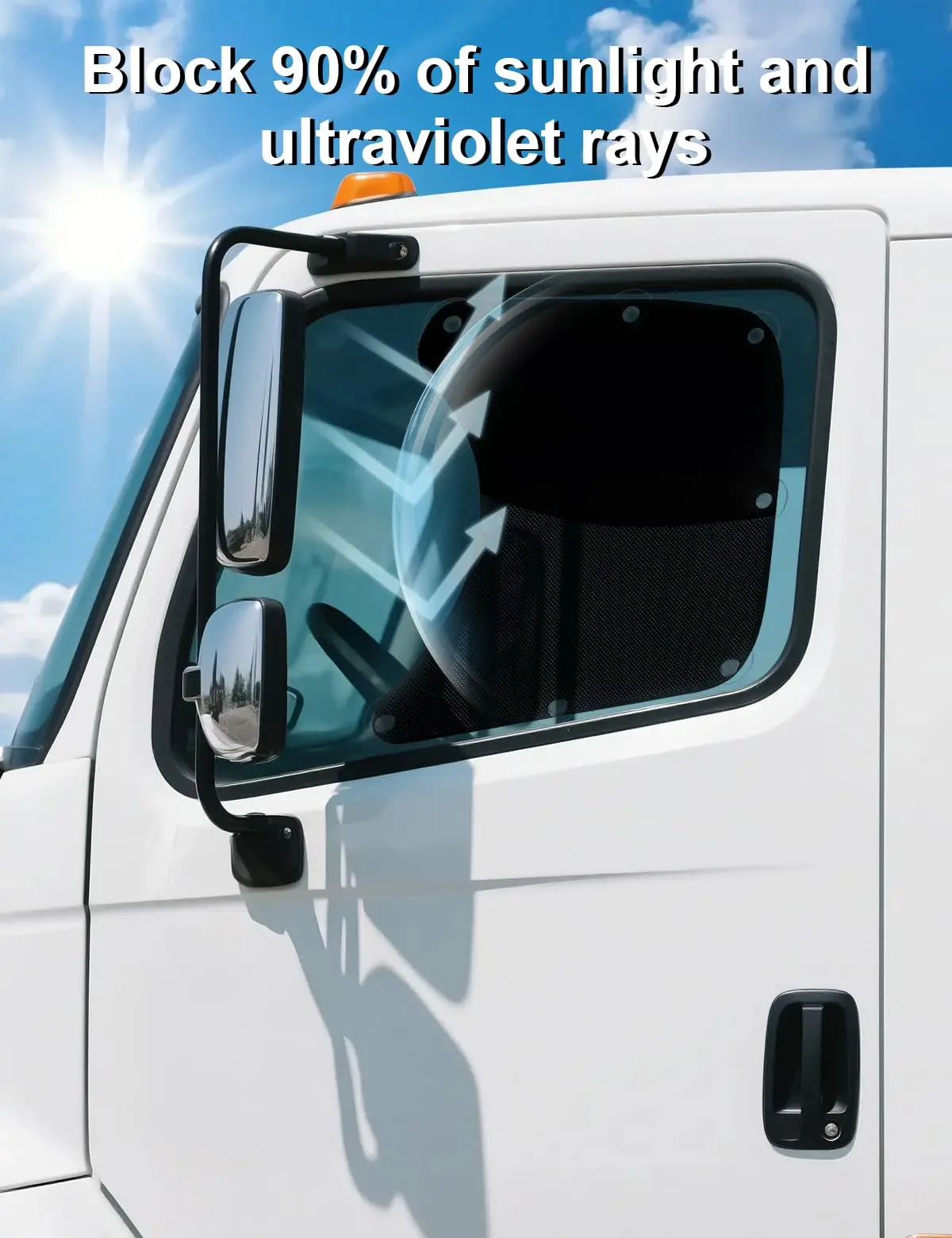 2pcs Truck Side Window Sunshade Curtain, Dual-Layer Privacy Blackout Mesh Sun Shade with Suction Cups