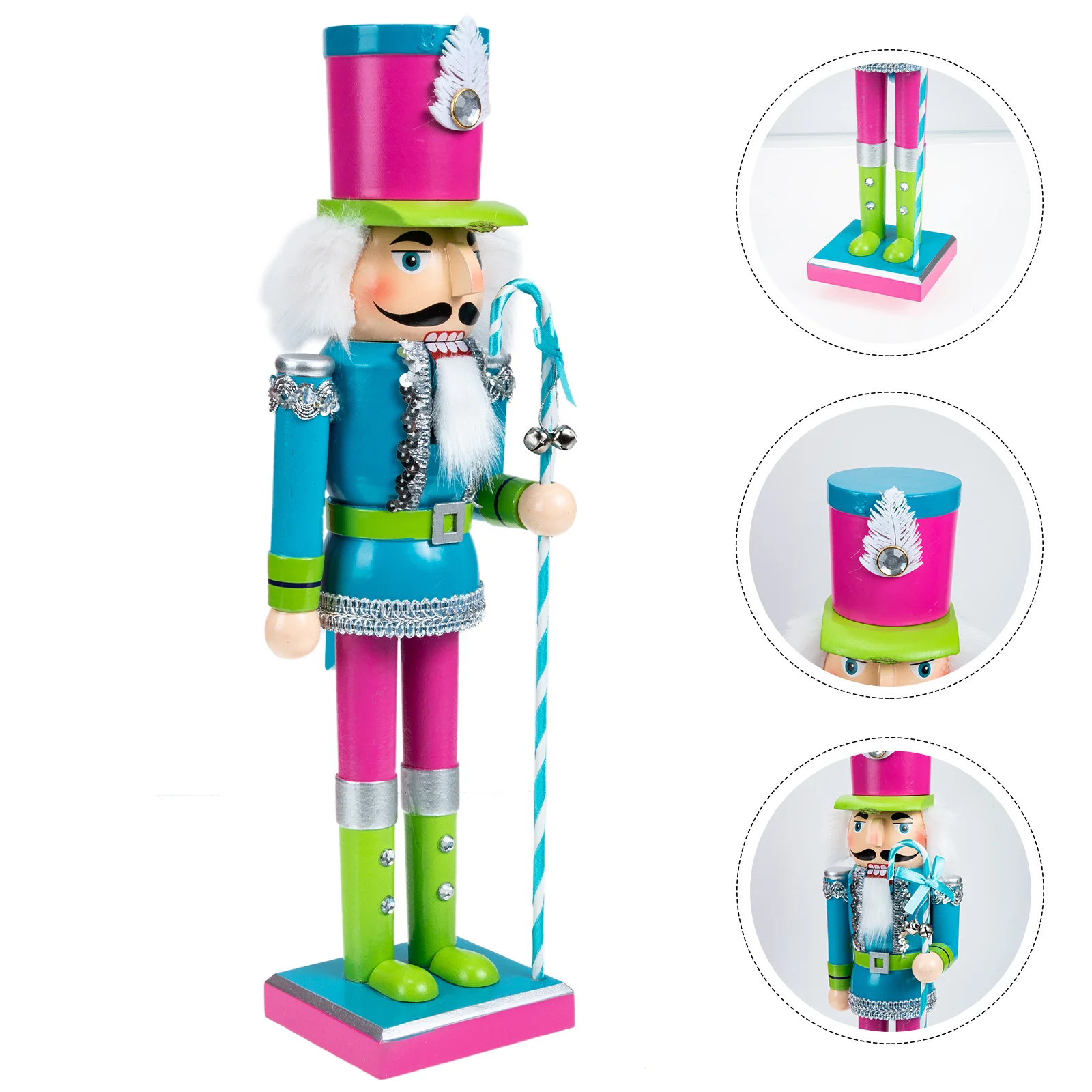 

Christmas Desktop Nutcrackers Wooden Soldier Figure Festive Decor for Dining Room Sitting Room Xmas Wood Nutcrackers