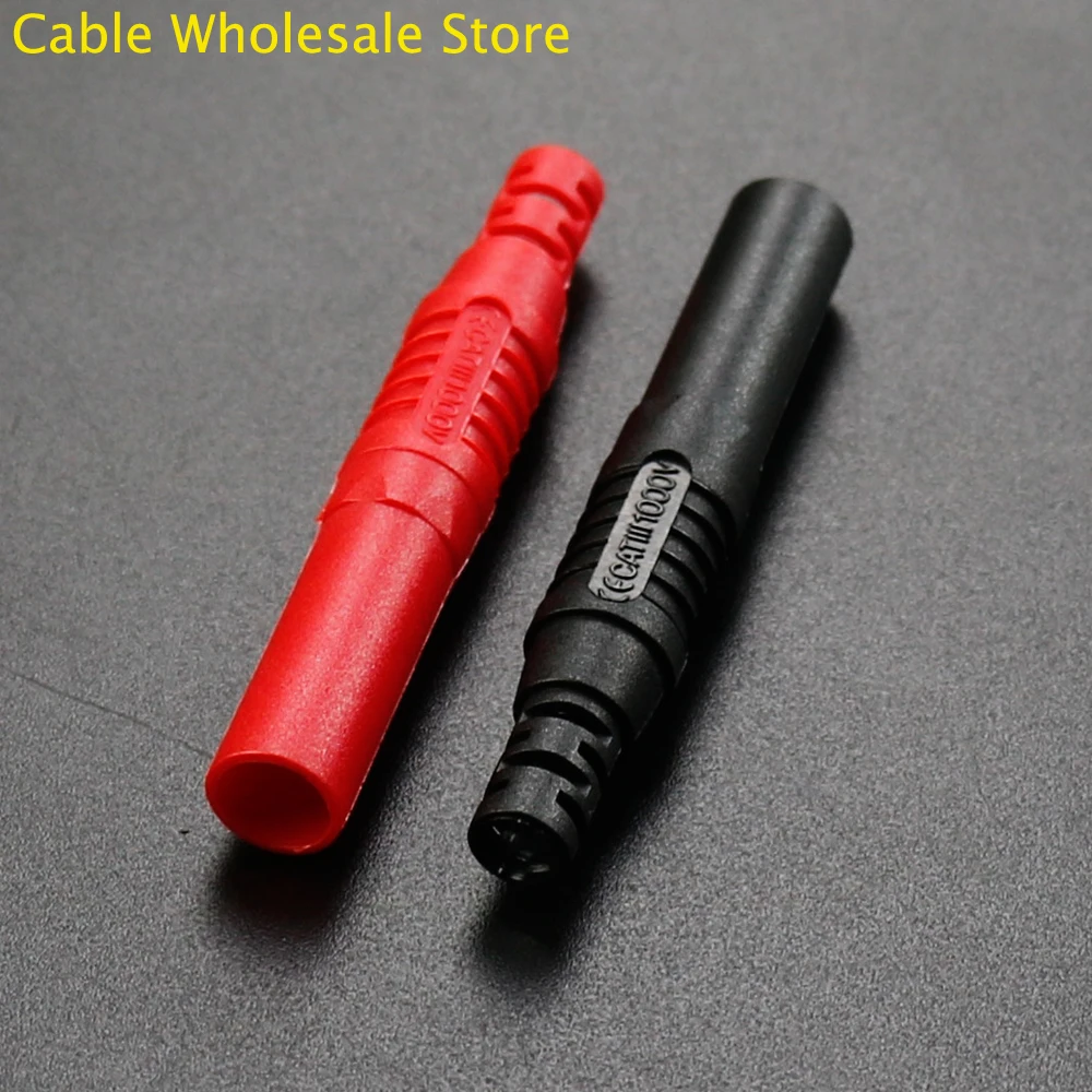 Straight Insulation Safety 4mm Full Sheath Safety Male Banana Plug Wire Brazing DIY Plug Instrument Testing High Current Voltmet