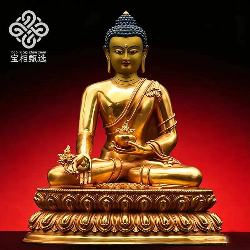 Medicine Buddha pure copper gilt Buddha statue selection v2 Tibetan Tantra Buddhist Hall