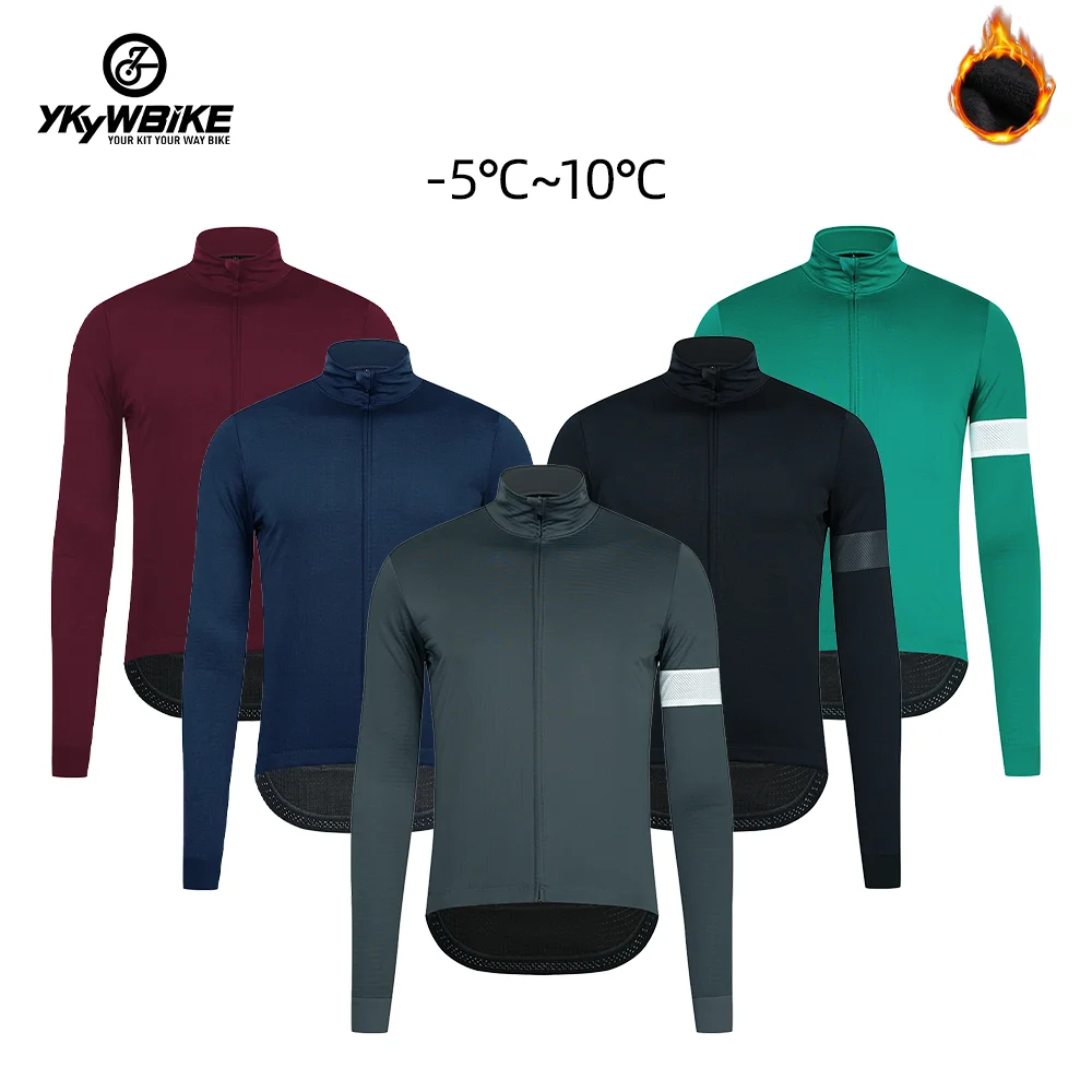 Ykywbike Winter Cycling Jacket Outdoor Warm Fleece Coat Thermal Bike Jacket Mtb Bicycle Jersey Weatherproof Windbreaker 5 color