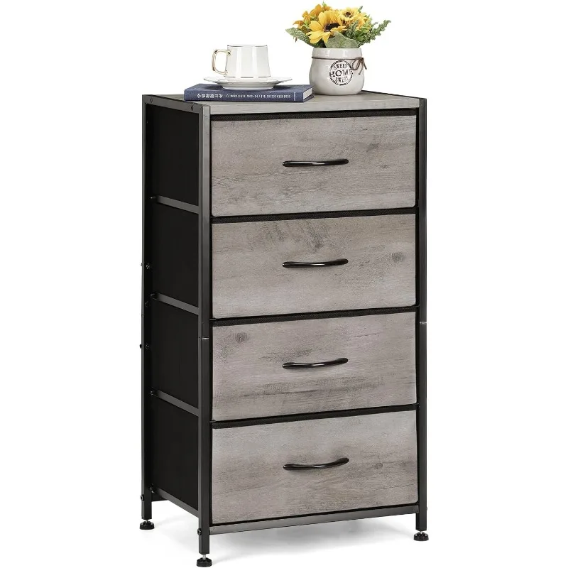 

Dresser for Bedroom, Fabric Dresser with 4 Drawers, Small Chests of Drawers for Closet, Living Room, Hallway, Entryway, Dorm