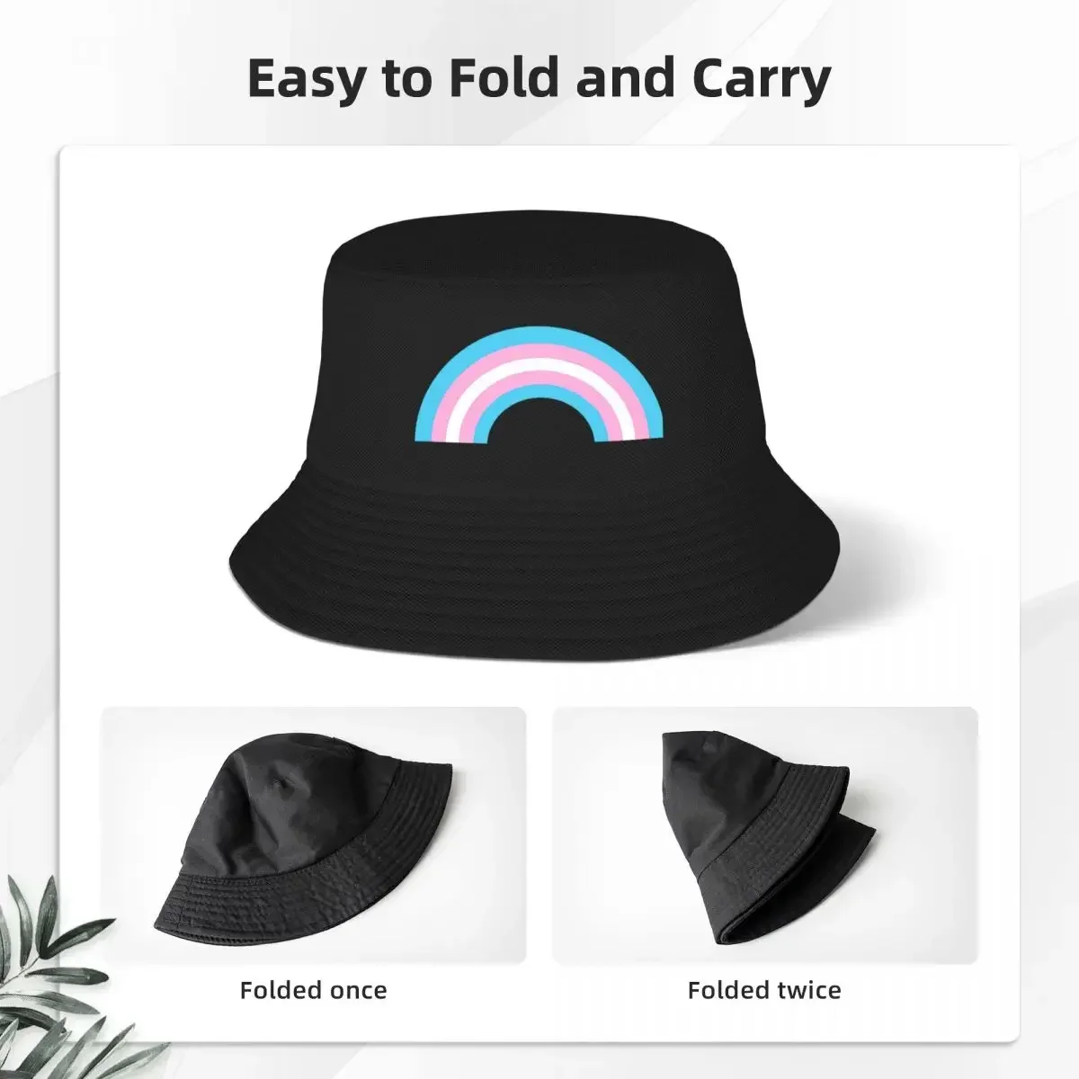 Transgender Rainbow Flag Bucket Hats Panama For Kids Bob Hats Autumn Fisherman Hats Summer Beach Fishing Unisex Caps