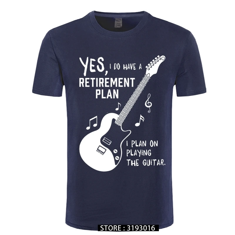 I Do Have a Retient Plan I Plan on Playing The Guitar Funny Music T Shirt Camisas Hombre Anime Tshirt Summer Print Casual