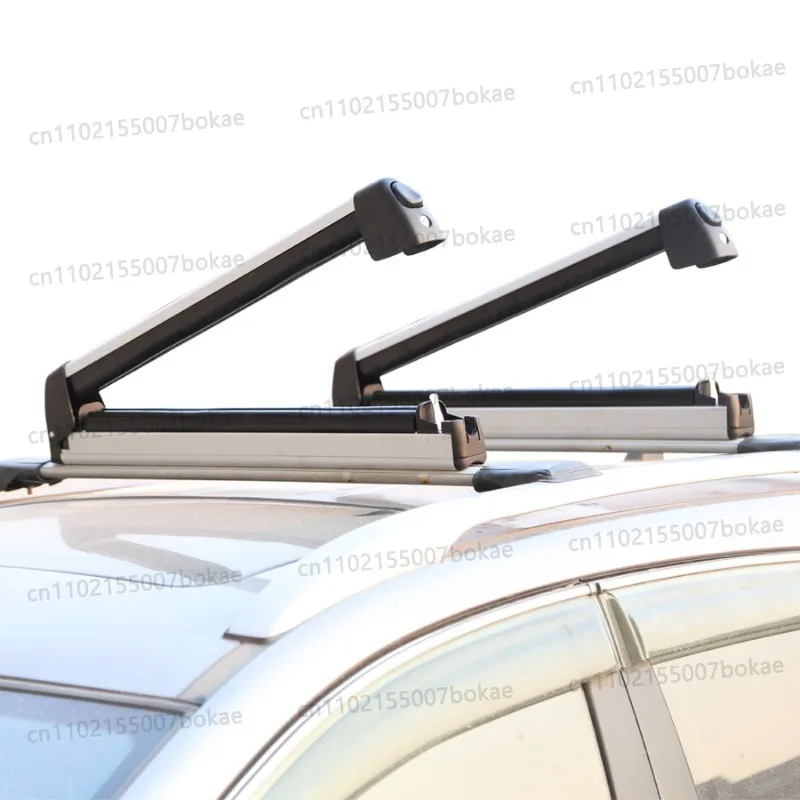 Car-mounted luxury roof ski rack with lockable movable and extendable design