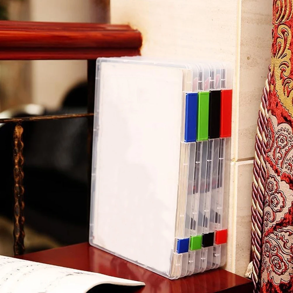 4 Buah Kotak Penyimpanan File Portabel Kotak Folder Pengatur Arsip Buku Tempel Kertas Dokumen Organisasi Kantor