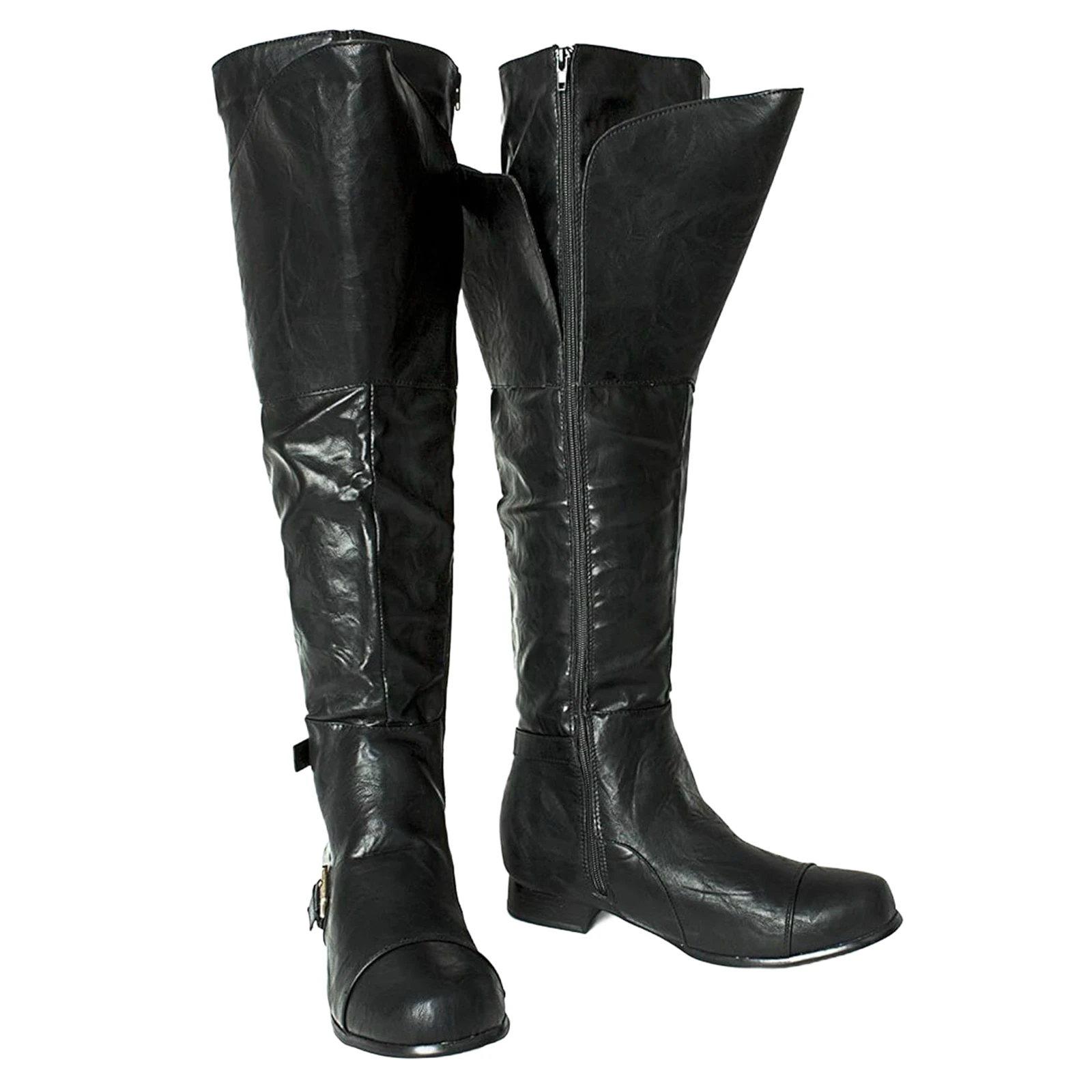 Średniowieczne rycerskie buty męskie gotyckie szpiczaste kozaki do kolan Halloween karnawał cosplay buty z mankietem