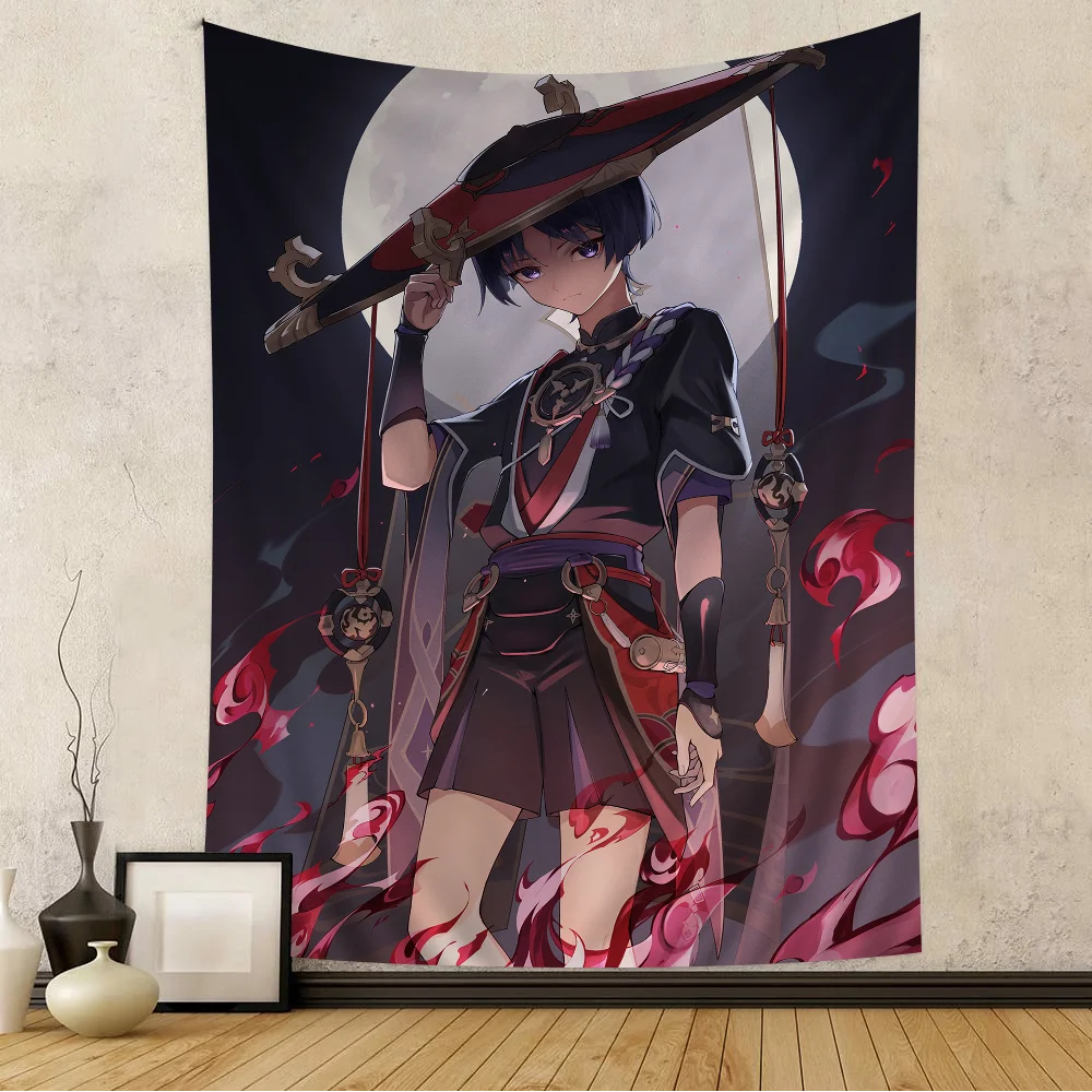 Genshin Impact Wanderer Hanging Bohemian Tapestry Bohemian Wall Tapestries Mandala Cheap Hippie Wall Hanging